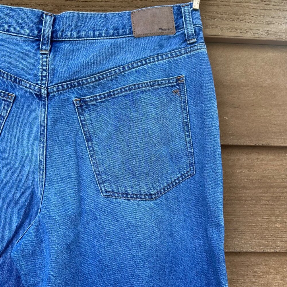 Madewell Womens Low-Slung Baggy Jeans Size 31 Blue Denim With Black Side Stripes - Picture 12 of 14